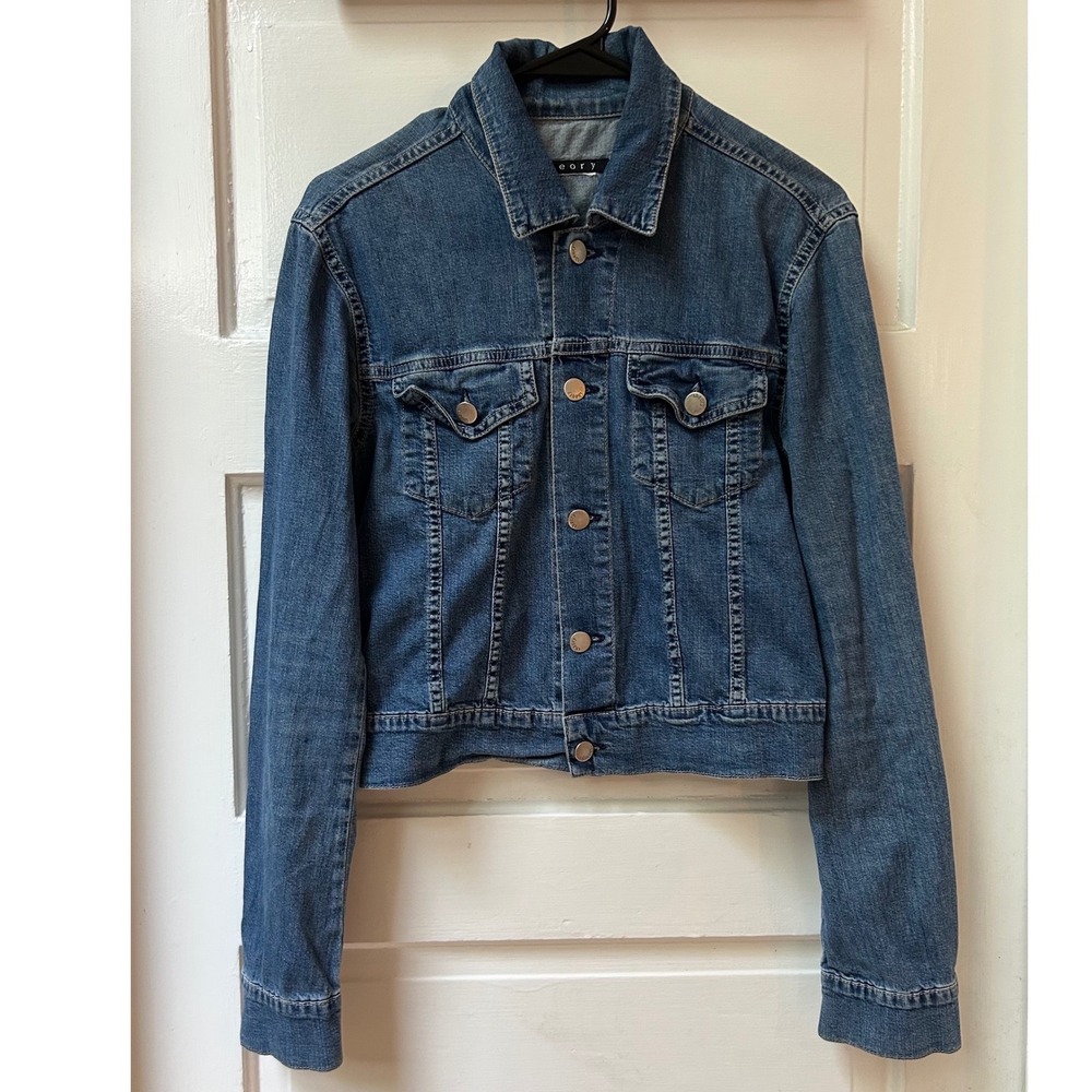 Theory Medium Was Denim Jacket Blue Size Medium